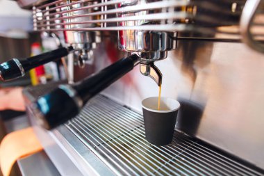 Closeup of making espresso