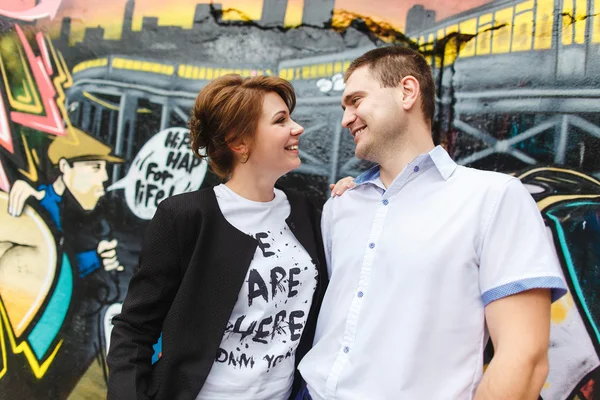 Portrait de deux beaux jeunes amants — Photo