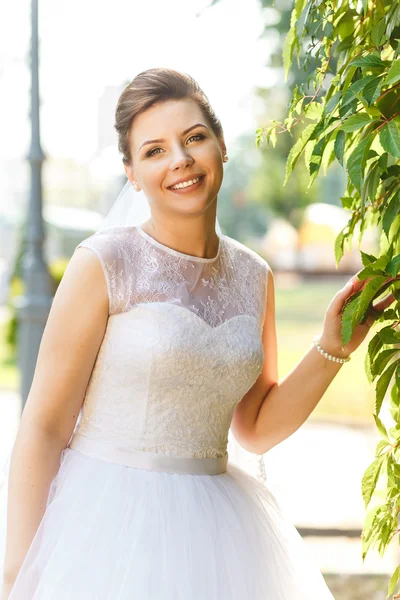 Portrait of beautiful caucasian bride — Stock Photo, Image