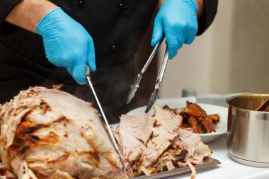 Adam oyma dilimleri, fırında jambon