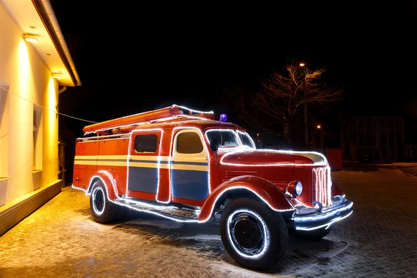 Винтажный пожарный грузовик — стоковое фото