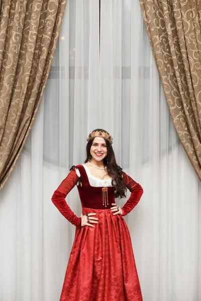 Beautiful brunette girl in Princess costume — Stock Photo, Image