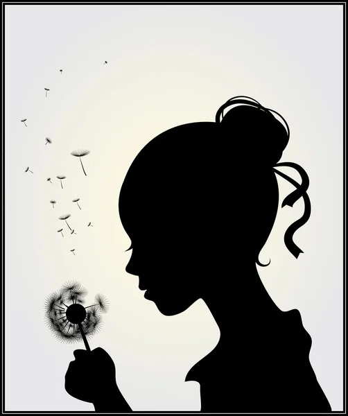 Girl with dandelion — Stock Vector