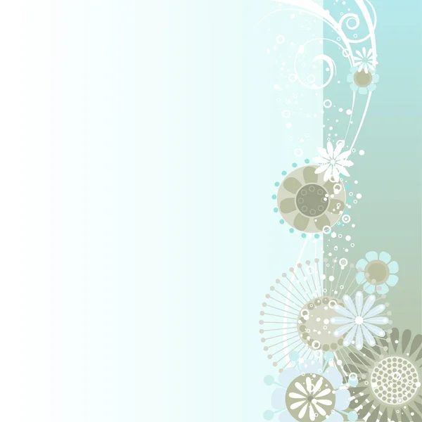 Blommig bakgrund i blått Vektorgrafik