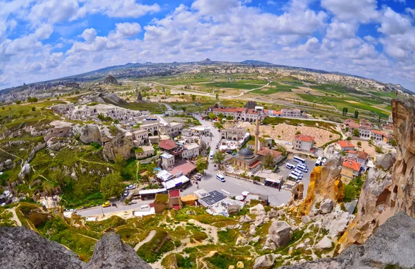 Panorama-view van Goreme village in Cappadocië — Stockfoto