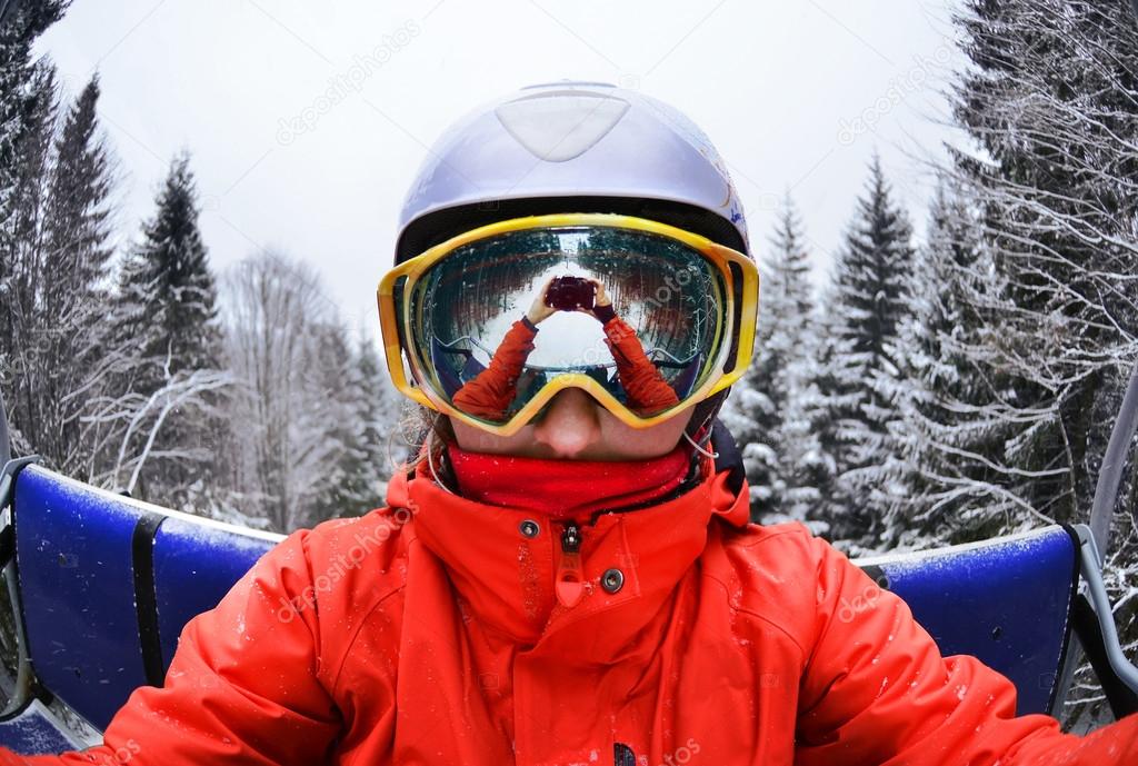 Portrait of woman in Carpathian Mountains, Bukovel