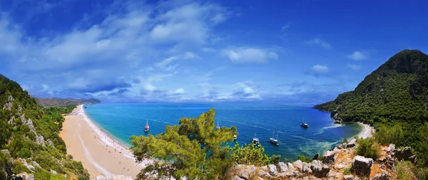 Panoramic Olympos Beach. Cirali, Turkey — Stockfoto