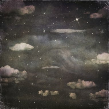 Grunge background of a night sky with clouds in dark sky clipart