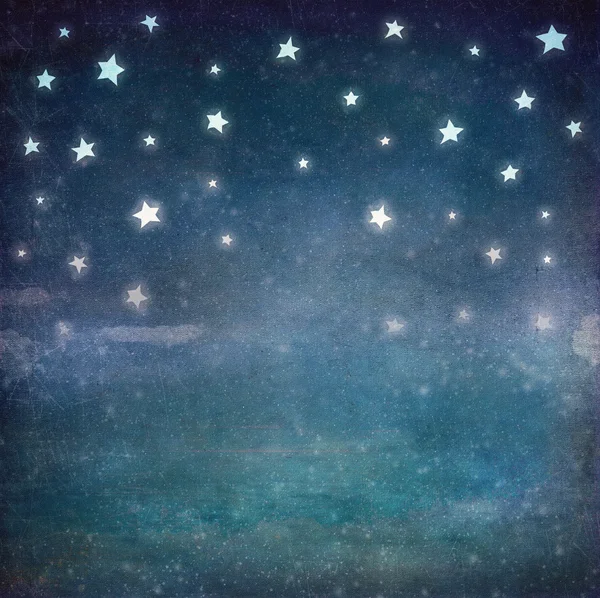 Estrelas à noite grunge céu, fundo — Fotografia de Stock