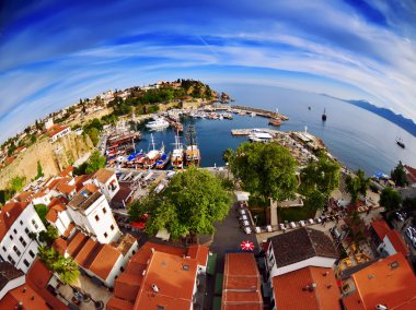 Old town of Antalya is a popular destination among tourists clipart