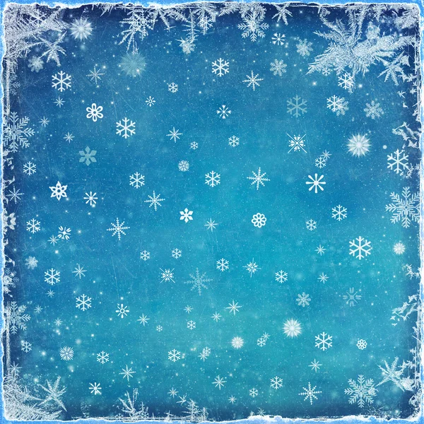 Abstrato fundo de natal com flocos de neve — Fotografia de Stock