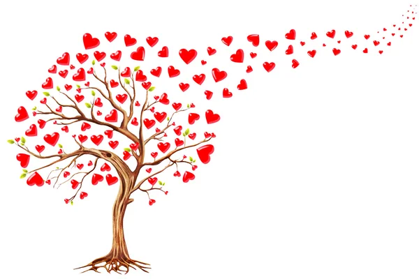 Tree  of hearts, valentines day background,illustration — Stock Photo, Image