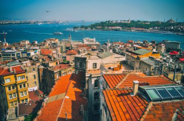 Görünümü doğru Blu Camii Galata Kulesi, Istanbul, Türkiye