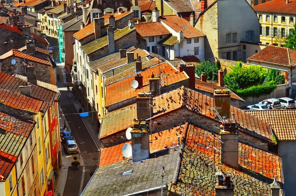 Aerial view  of Cluny city in  France , Burgundy — Stock Photo, Image