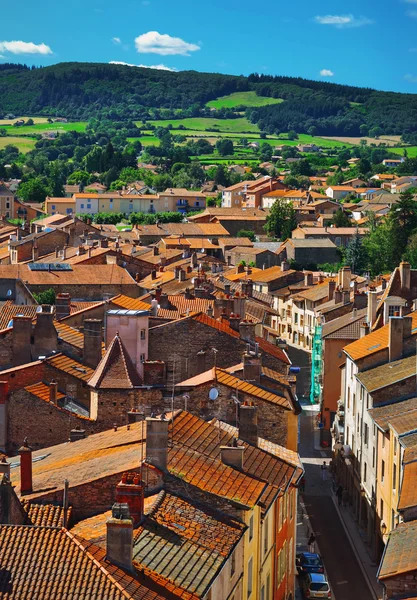 A légi felvétel a Cluny város Franciaországban, Burgundia — Stock Fotó