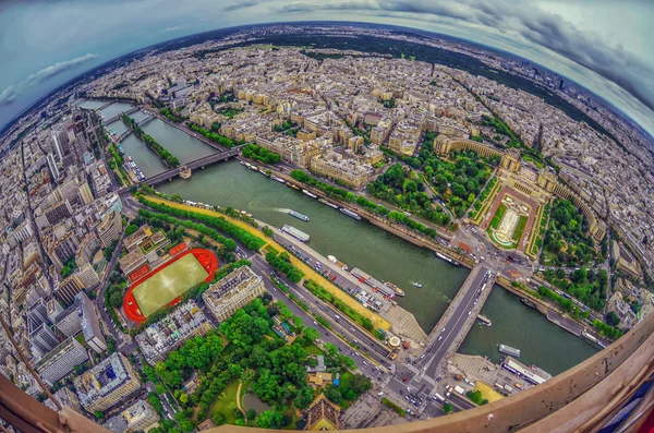 Bird's eye view of the city of Paris ,France ,  photographed from the eiffel tower — Stock Photo, Image