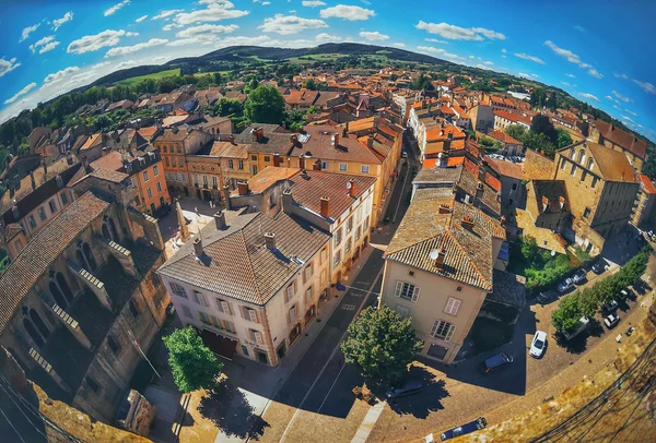 Aerial view  of Cluny city in  France , Burgundy — Stock Photo, Image