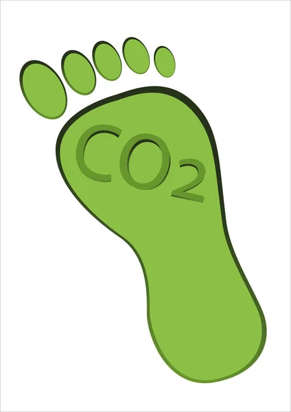 Co2 Footprint Vector Graphic — 스톡 벡터