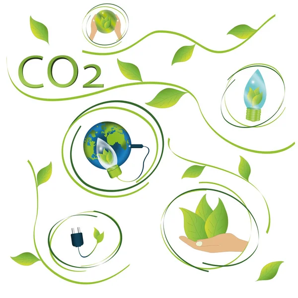 Energy Concept Environmentally Friendly Low Co2 Technologies Vector — Stock Vector