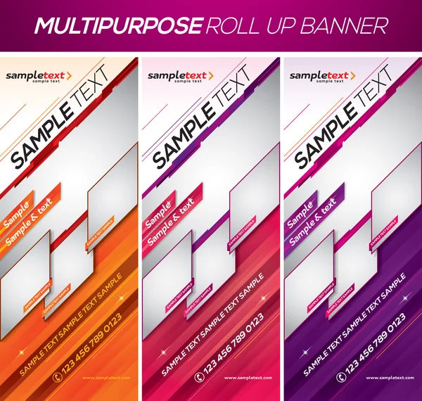 Moderno banner roll up multiusos — Archivo Imágenes Vectoriales