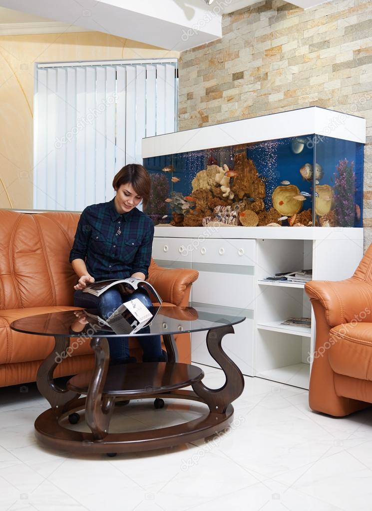 Woman in reception hall