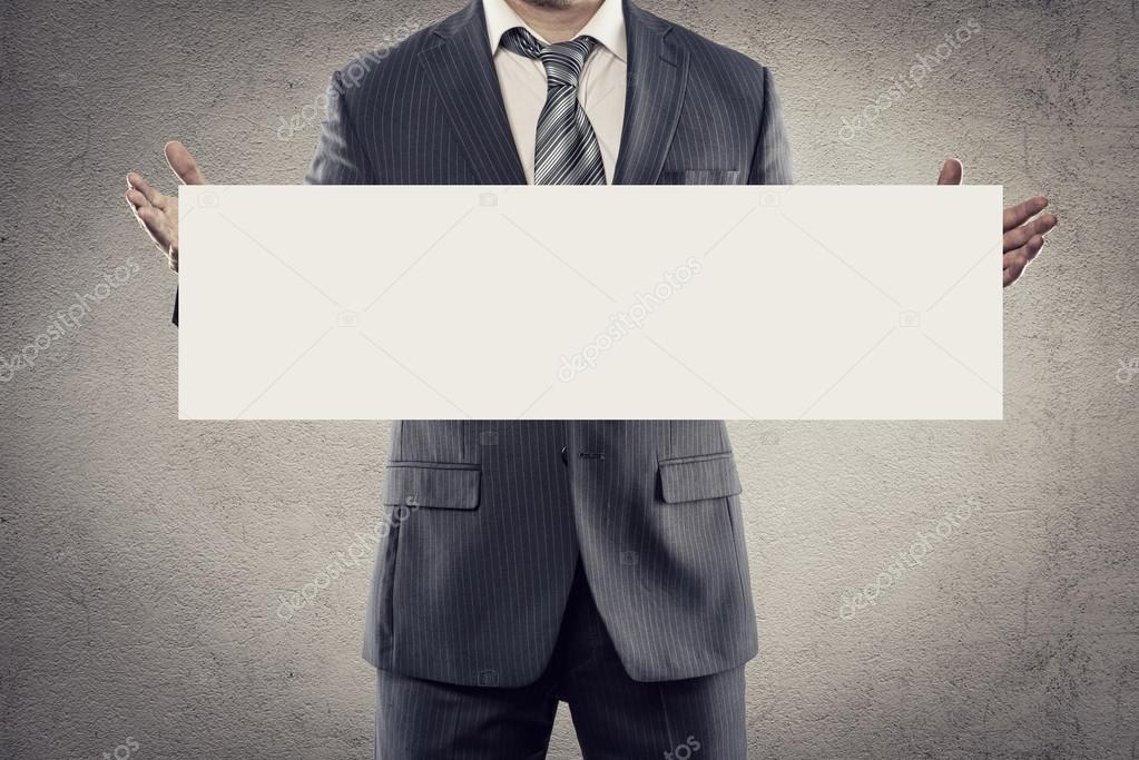 Businessman with white sticker