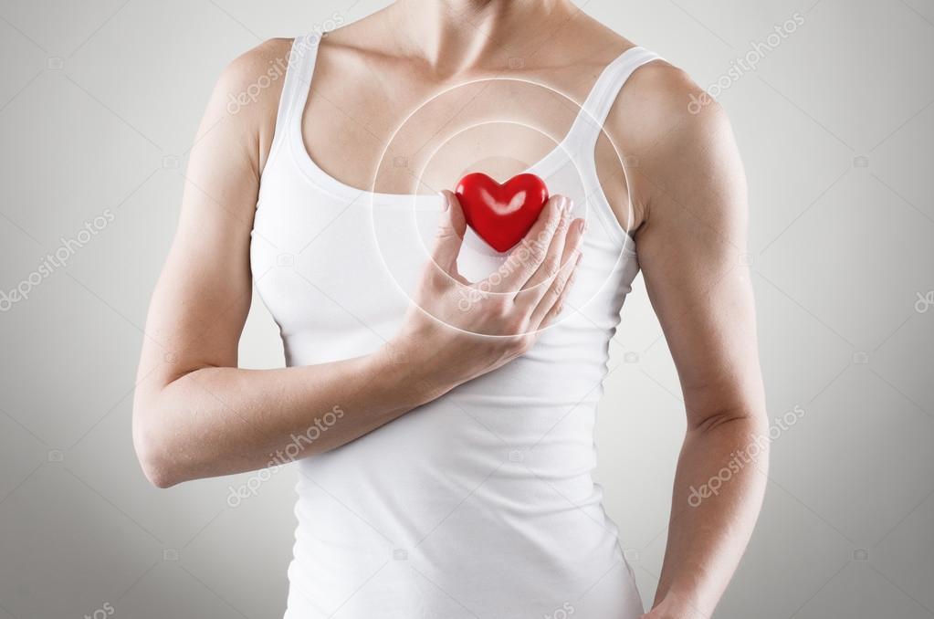 Woman with heart shape