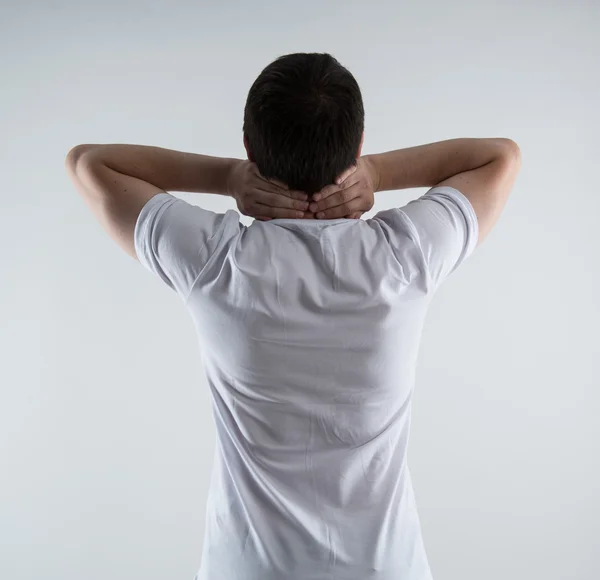 Dor na coluna vertebral no corpo masculino — Fotografia de Stock