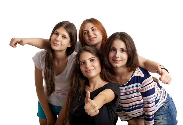 Adolescentes meninas polegar para cima — Fotografia de Stock