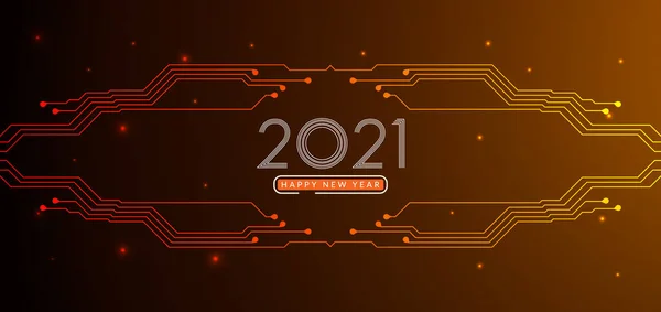 2021 Год Новым 2021 Годом Текстовый Дизайн Технологией Печатных Плат — стоковый вектор