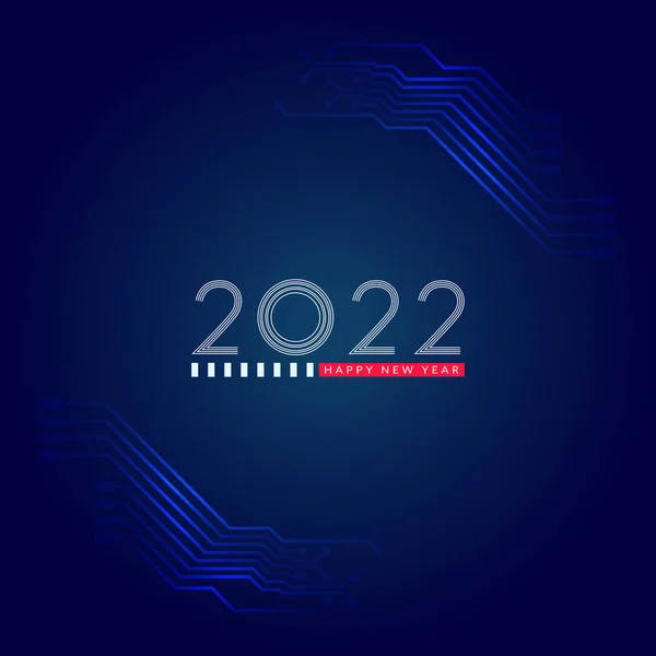 2022 Год Новым 2022 Годом Текстовый Дизайн Технологией Печатных Плат — стоковый вектор