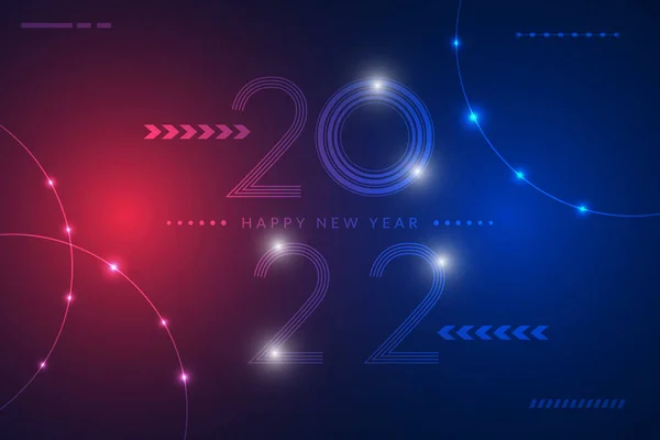 2022 Yılı Yeni Yılın Kutlu Olsun 2022 Devre Kartı Teknolojisi — Stok Vektör