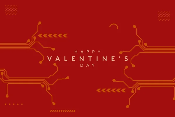 Valentijnsdag Achtergrond Met Printplaat Ontwerp — Stockvector