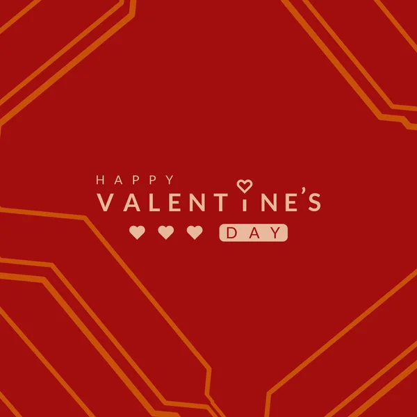 Valentinstag Hintergrund Mit Leiterplattendesign Vektorillustration — Stockvektor