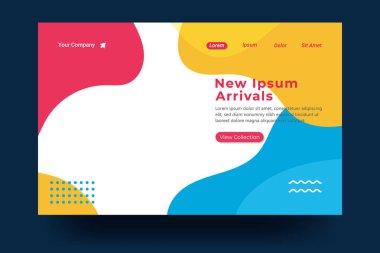 İniş sayfası şablonu tasarımı. İniş sayfası, afiş, web sitesi, ana sayfa, kart, ui, ya da uygulamalar için modern düz tasarım konsepti. Vektör illüstrasyonu