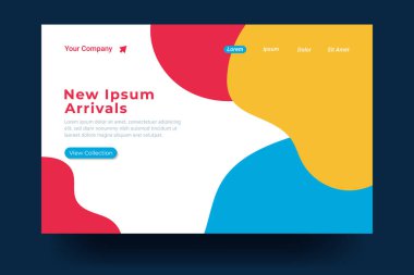 İniş sayfası şablonu tasarımı. İniş sayfası, afiş, web sitesi, ana sayfa, kart, ui, ya da uygulamalar için modern düz tasarım konsepti. Vektör illüstrasyonu