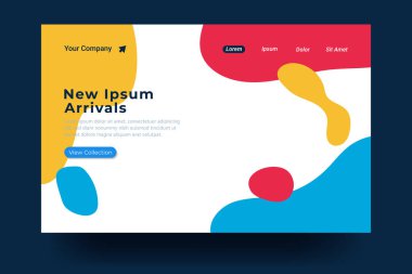 İniş sayfası şablonu tasarımı. İniş sayfası, afiş, web sitesi, ana sayfa, kart, ui, ya da uygulamalar için modern düz tasarım konsepti. Vektör illüstrasyonu