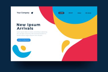 İniş sayfası şablonu tasarımı. İniş sayfası, afiş, web sitesi, ana sayfa, kart, ui, ya da uygulamalar için modern düz tasarım konsepti. Vektör illüstrasyonu