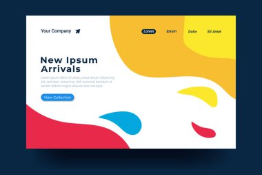 İniş sayfası şablonu tasarımı. İniş sayfası, afiş, web sitesi, ana sayfa, kart, ui, ya da uygulamalar için modern düz tasarım konsepti. Vektör illüstrasyonu