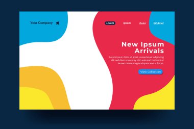 İniş sayfası şablonu tasarımı. İniş sayfası, afiş, web sitesi, ana sayfa, kart, ui, ya da uygulamalar için modern düz tasarım konsepti. Vektör illüstrasyonu