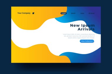 İniş sayfası şablonu tasarımı. İniş sayfası, afiş, web sitesi, ana sayfa, kart, ui, ya da uygulamalar için modern düz tasarım konsepti. Vektör illüstrasyonu