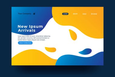 İniş sayfası şablonu tasarımı. İniş sayfası, afiş, web sitesi, ana sayfa, kart, ui, ya da uygulamalar için modern düz tasarım konsepti. Vektör illüstrasyonu