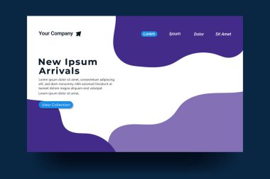 İniş sayfası şablonu tasarımı. İniş sayfası, afiş, web sitesi, ana sayfa, kart, ui, ya da uygulamalar için modern düz tasarım konsepti. Vektör illüstrasyonu