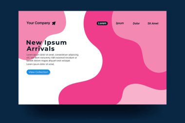 İniş sayfası şablonu tasarımı. İniş sayfası, afiş, web sitesi, ana sayfa, kart, ui, ya da uygulamalar için modern düz tasarım konsepti. Vektör illüstrasyonu