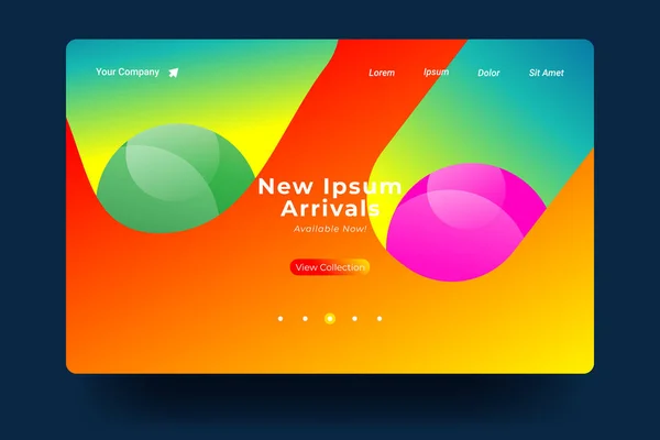 Mall För Landningssida Design Modernt Platt Designkoncept För Landningssida Banner — Stock vektor