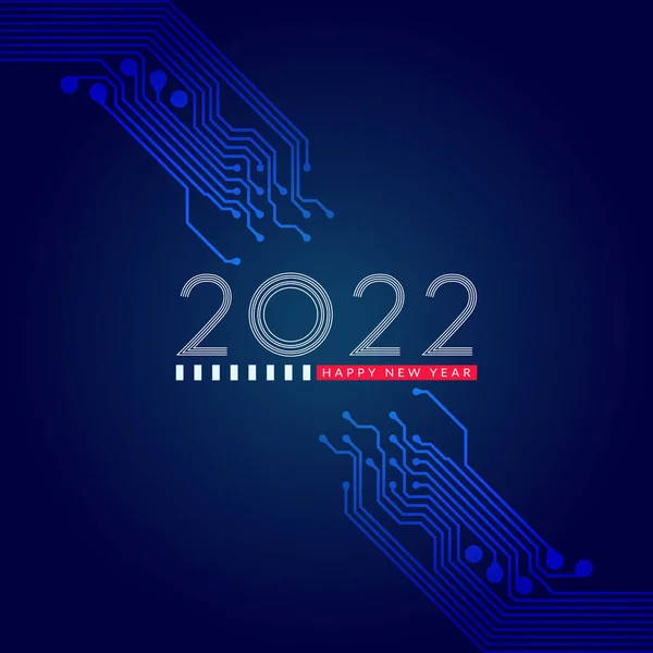 2022 Год Новым 2022 Годом Текстовый Дизайн Технологией Печатных Плат — стоковый вектор