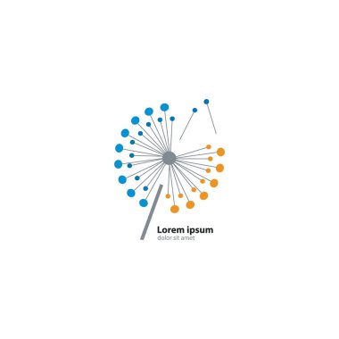 Karahindiba logo şablonu tasarımı. Vektör illüstrasyonu