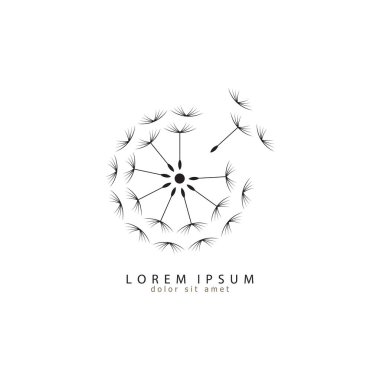 Karahindiba logo şablonu tasarımı. Vektör illüstrasyonu