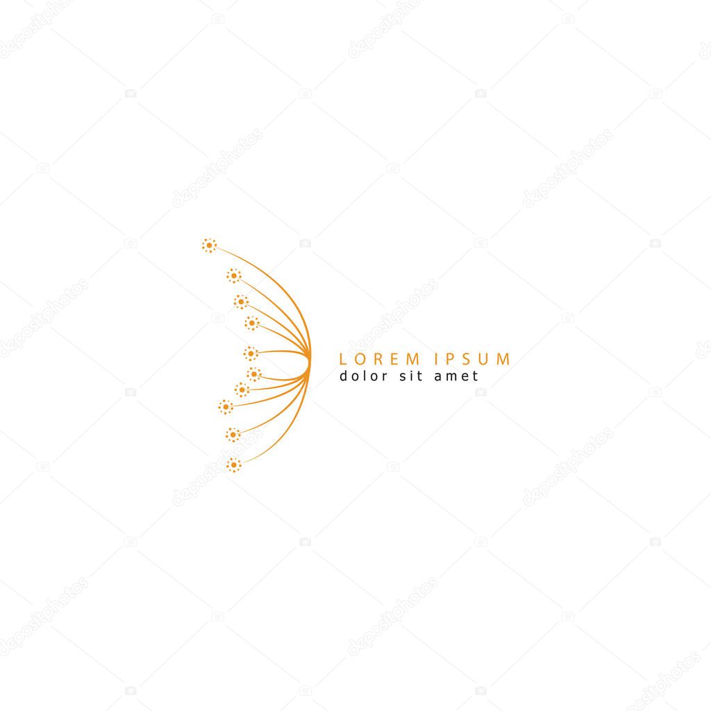 Dandelion logo template design. Vector illustration