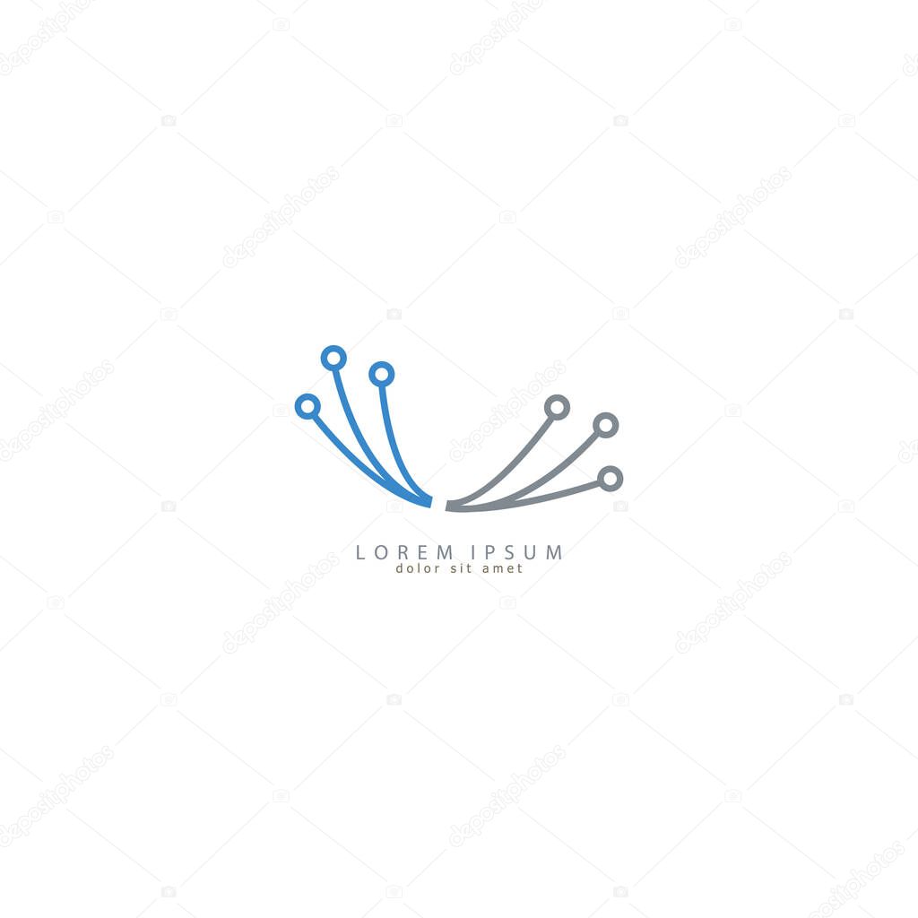 Dandelion logo template design. Vector illustration